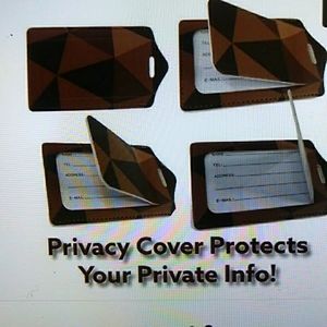 8 pack faux leather luggage tags